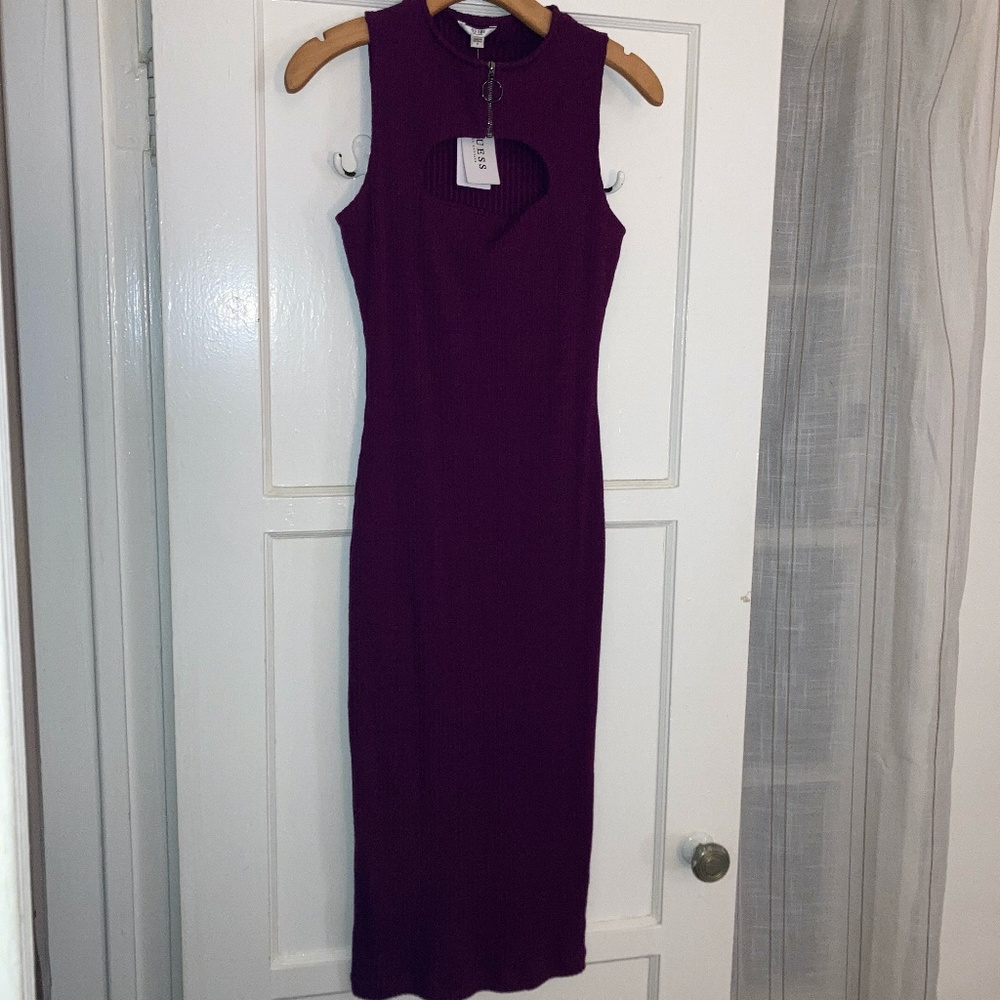 NWT Guess Purple Midi Bodycon Dress